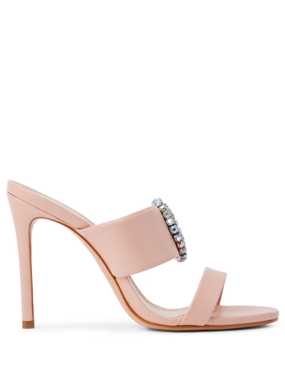 Schutz crystal-embellished 100mm leather mules - Pink von Schutz