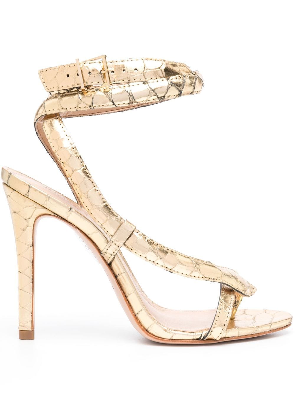 Schutz snake-embellished leather sandals - Gold von Schutz