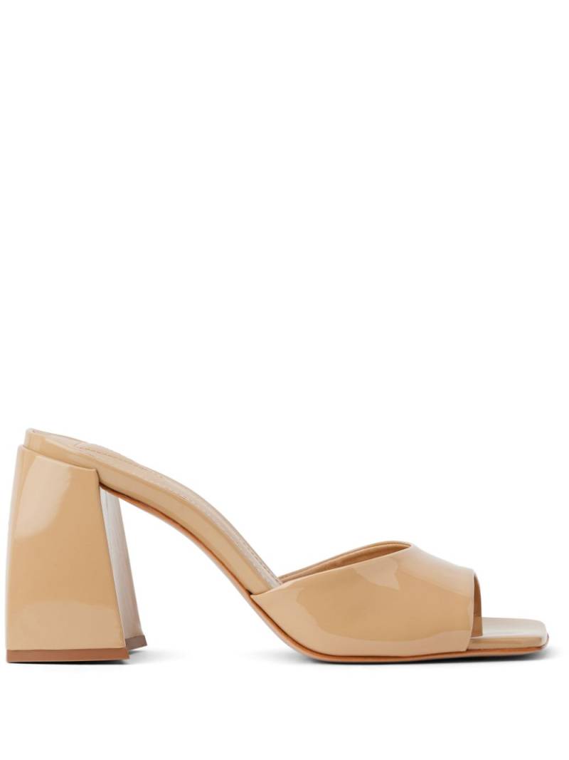 Schutz square-toe leather mules - Neutrals von Schutz