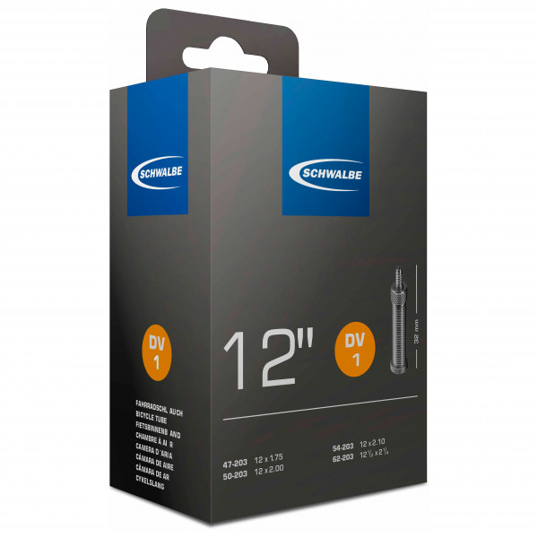 Schwalbe - 12'' Schlauch Nr. 1 47/62-203 - Veloschlauch Gr 12'' x 1,75-2,1'' - 47/62-203 schwarz Schwalbe - 12'' Schlauch Nr. 1 47/62-203 - Veloschlauch Gr 12'' x 1,75-2,1'' - 47/62-203 schwarz von Schwalbe