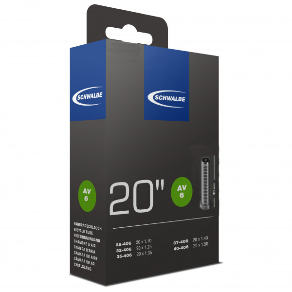 Schwalbe - 20'' Schlauch Nr. 6 28/40-406 - Veloschlauch Gr 20'' x 1,10-1,50'' - 28/40-406 schwarz Schwalbe - 20'' Schlauch Nr. 6 28/40-406 - Veloschlauch Gr 20'' x 1,10-1,50'' - 28/40-406 schwarz von Schwalbe