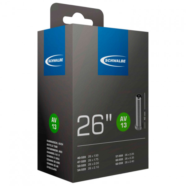 Schwalbe - 26'' Schlauch Nr. 13 40/62-559 - Veloschlauch Gr 26'' x 1,50-2,40'' - 40/62-559 schwarz Schwalbe - 26'' Schlauch Nr. 13 40/62-559 - Veloschlauch Gr 26'' x 1,50-2,40'' - 40/62-559 schwarz von Schwalbe