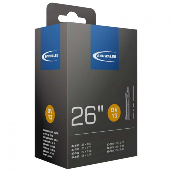 Schwalbe - 26'' Schlauch Nr. 13 40/62-559 - Veloschlauch Gr 26'' x 1,50-2,40'' - 40/62-559 schwarz Schwalbe - 26'' Schlauch Nr. 13 40/62-559 - Veloschlauch Gr 26'' x 1,50-2,40'' - 40/62-559 schwarz von Schwalbe