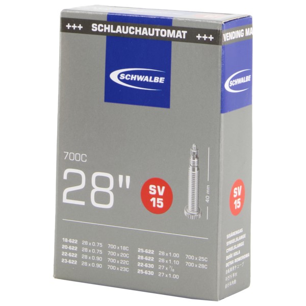 Schwalbe - 28'' Schlauch Nr. 15 18/28-622/630 - Veloschlauch Gr 27/28'' x 0,75-1,10'' - 18/28-622/630 schwarz von Schwalbe