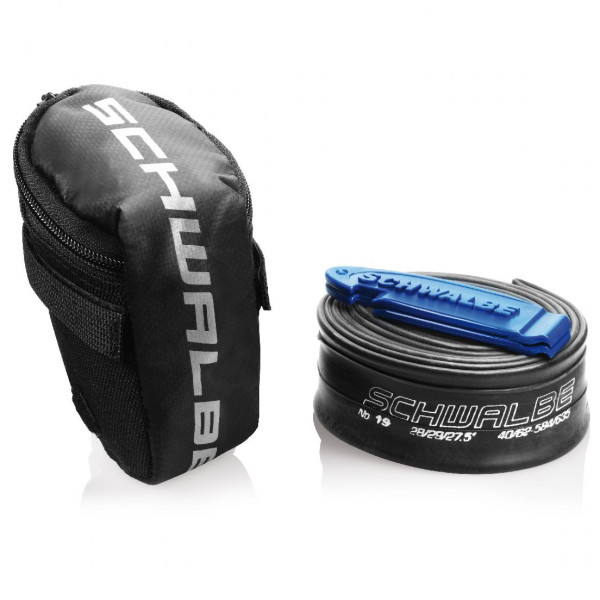 Schwalbe - Saddle Bag incl. SV13 (27,5-29'') and Tire Levers - Veloschlauch Gr 27,5''-29'' x 2,00''-2,40'' - incl. SV19 Tube and 2x Tire Le schwarz von Schwalbe