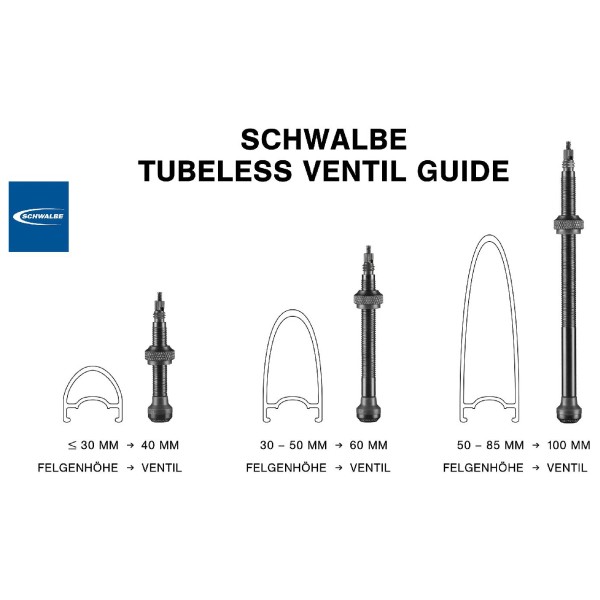 Schwalbe - UTLV Tubeless Valve - Veloventil Gr 100 mm von Schwalbe