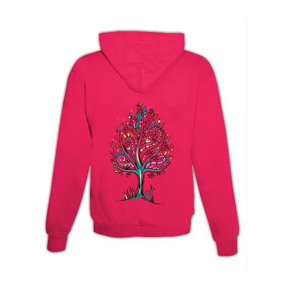 JoyLine Hoodie mit Zipper Baum bunt Unisex Grösse: XL, Farbe: Pink JoyLine Hoodie mit Zipper Baum bunt Unisex Grösse: XL, Farbe: Pink von JoyLine