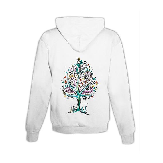 JoyLine Hoodie mit Zipper Baum bunt Unisex Grösse: XL, Farbe: Weiss JoyLine Hoodie mit Zipper Baum bunt Unisex Grösse: XL, Farbe: Weiss von JoyLine