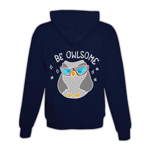 JoyLine Hoodie mit Zipper Be Owlsome Unisex Farbe: Dunkelblau, Grösse: M von JoyLine