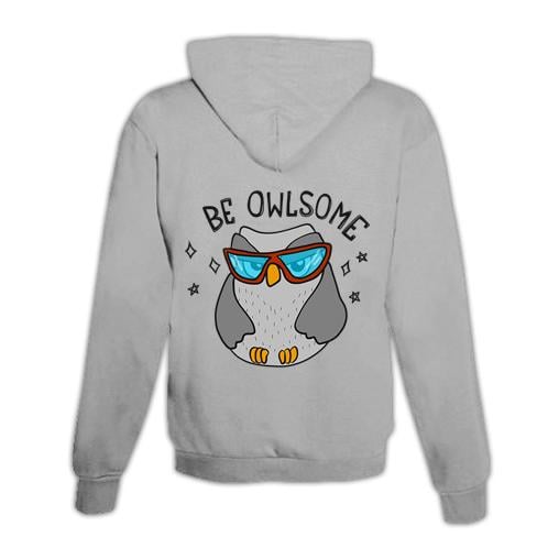 JoyLine Hoodie mit Zipper Be Owlsome Unisex Grösse: S, Farbe: Grau von JoyLine