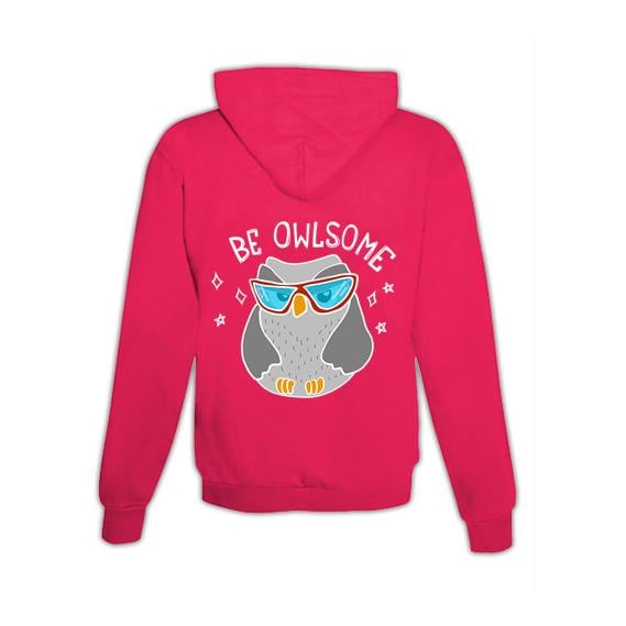 JoyLine Hoodie mit Zipper Be Owlsome Unisex Grösse: XXL, Farbe: Pink von JoyLine