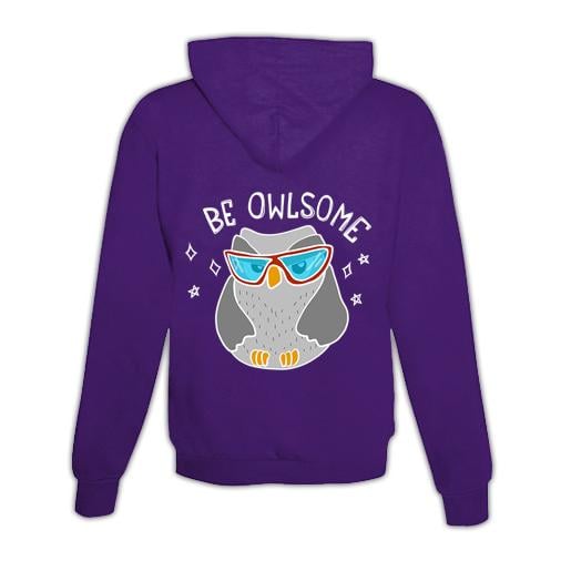 JoyLine Hoodie mit Zipper Be Owlsome Unisex Grösse: L, Farbe: Lila von JoyLine