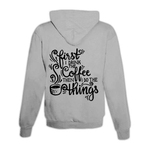 JoyLine Hoodie mit Zipper Coffee Unisex Grösse: M, Farbe: Grau von JoyLine