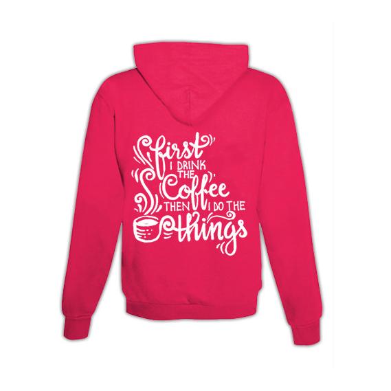 JoyLine Hoodie mit Zipper Coffee Unisex Grösse: XXL, Farbe: Pink von JoyLine