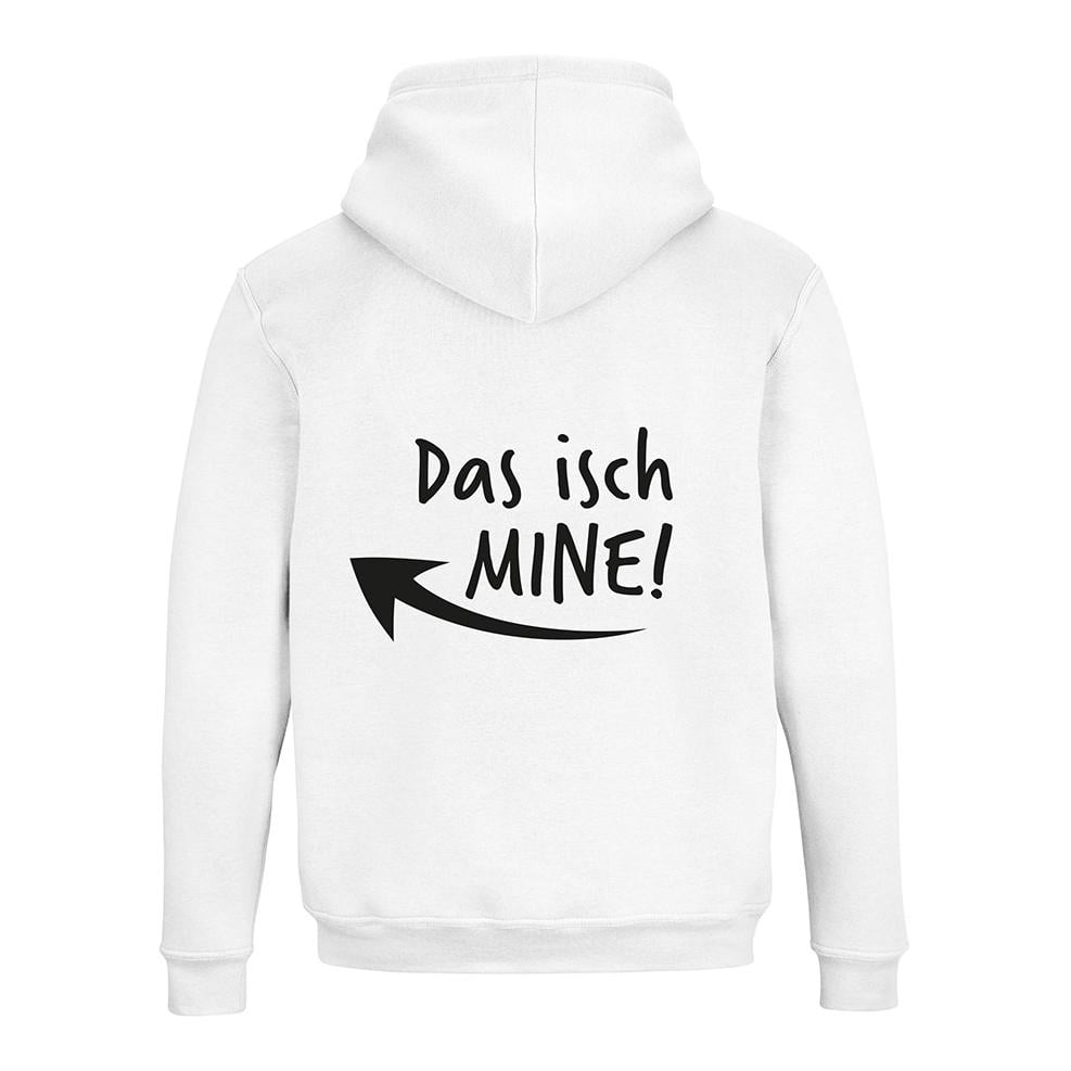 JoyLine Hoodie mit Zipper Das isch Mine Unisex Grösse: S, Farbe: Weiss von JoyLine