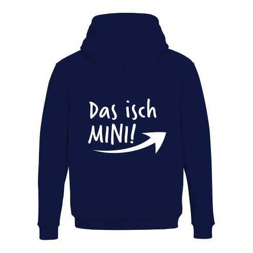 Schwesternuhr Hoodie mit Zipper Das isch Mini Unisex Grösse: S, Farbe: Dunkelblau von Schwesternuhr