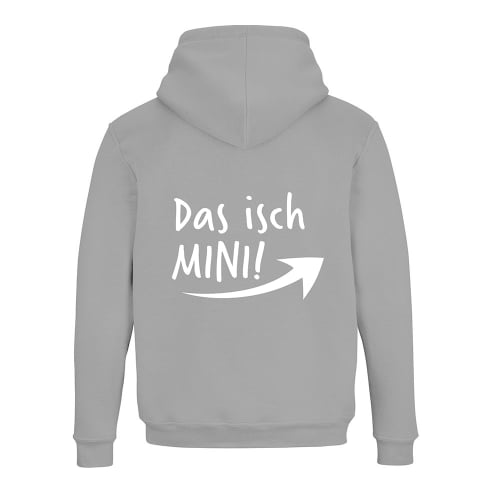 Schwesternuhr Hoodie mit Zipper Das isch Mini Unisex Grösse: L, Farbe: Grau von Schwesternuhr