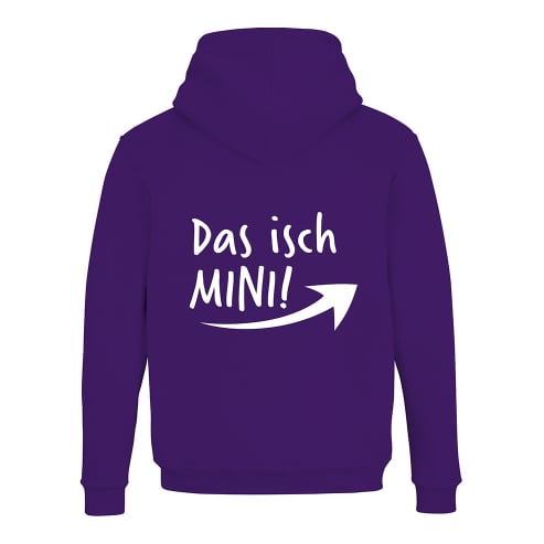 Schwesternuhr Hoodie mit Zipper Das isch Mini Unisex Grösse: M, Farbe: Lila von Schwesternuhr