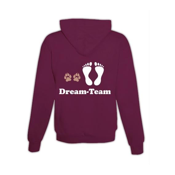 JoyLine Hoodie mit Zipper Dream-Team Unisex Grösse: XXL, Farbe: Burgundy von JoyLine