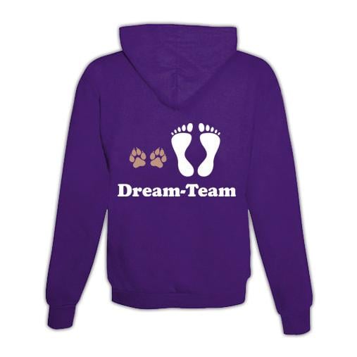 JoyLine Hoodie mit Zipper Dream-Team Unisex Grösse: XXL, Farbe: Lila von JoyLine