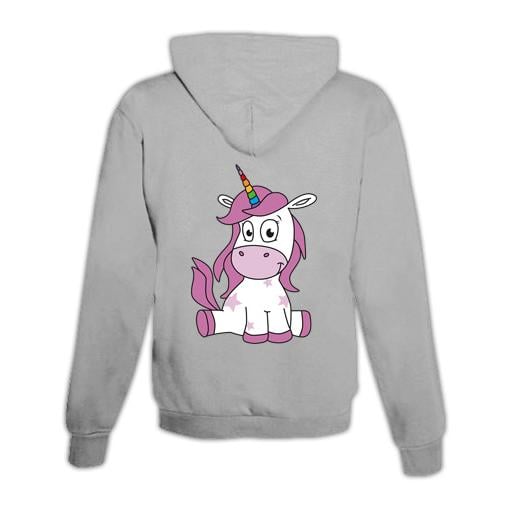 JoyLine Hoodie mit Zipper Einhorn Unisex Grösse: S, Farbe: Grau von JoyLine