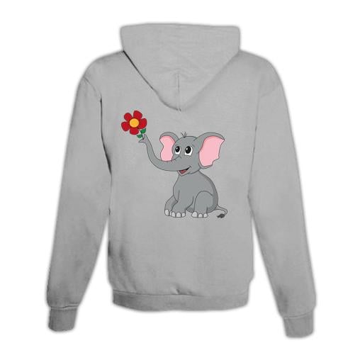 JoyLine Hoodie mit Zipper Elefant Unisex Farbe: Grau, Grösse: S von JoyLine