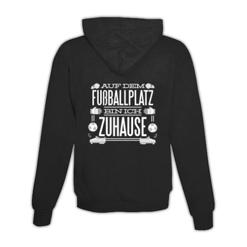 JoyLine Hoodie mit Zipper Fussballplatz Unisex Grösse: L, Farbe: Schwarz von JoyLine