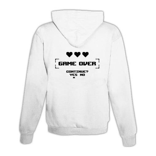 JoyLine Hoodie mit Zipper Game over Unisex Grösse: XL, Farbe: Weiss JoyLine Hoodie mit Zipper Game over Unisex Grösse: XL, Farbe: Weiss von JoyLine