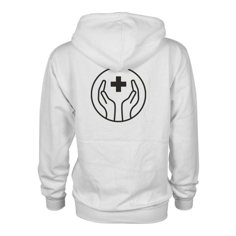 JoyLine Hoodie mit Zipper Hände-Kreuz Farbe: Weiss, Grösse: S von JoyLine