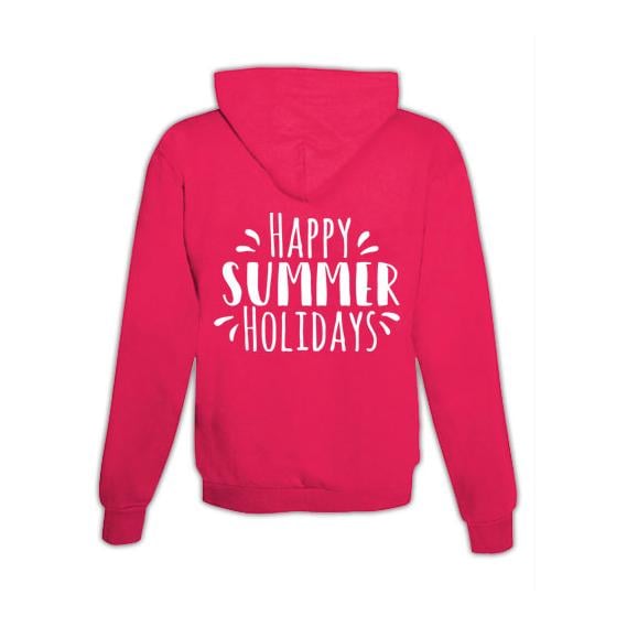 JoyLine Hoodie mit Zipper Happy Summer Holidays Unisex Grösse: XXL, Farbe: Pink von JoyLine