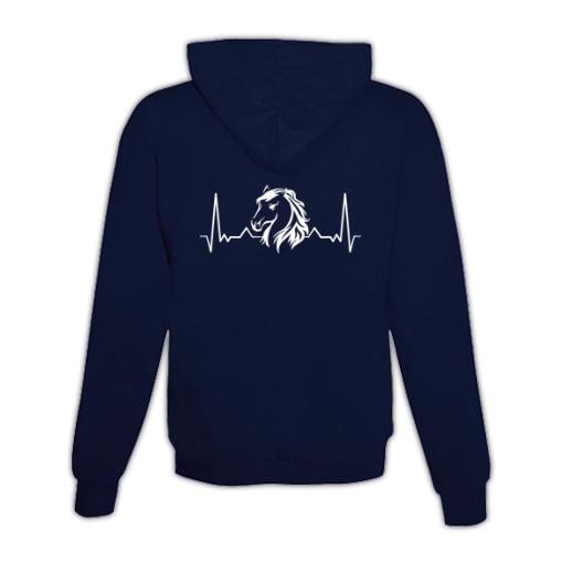 JoyLine Hoodie mit Zipper Herzschlag Pferd Unisex Farbe: Dunkelblau, Grösse: XL JoyLine Hoodie mit Zipper Herzschlag Pferd Unisex Farbe: Dunkelblau, Grösse: XL von JoyLine