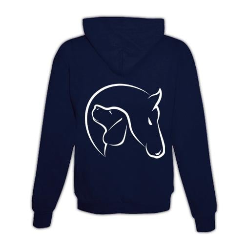 JoyLine Hoodie mit Zipper Horse & Dog Unisex Farbe: Dunkelblau, Grösse: M von JoyLine