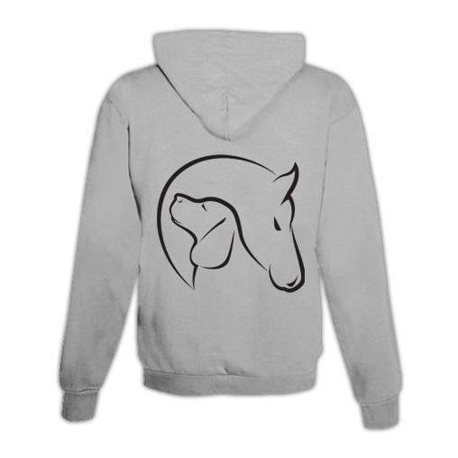 JoyLine Hoodie mit Zipper Horse & Dog Unisex Farbe: Grau, Grösse: M von JoyLine