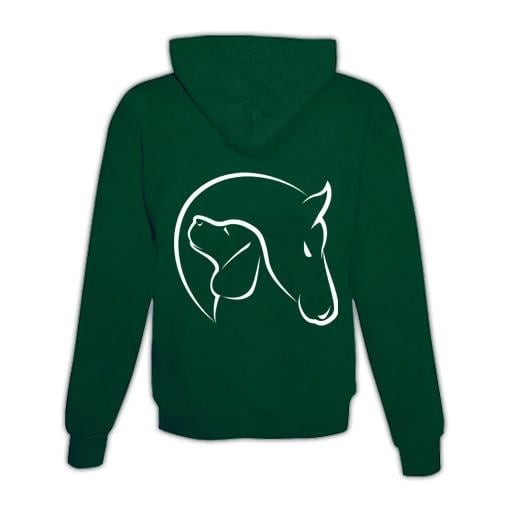 JoyLine Hoodie mit Zipper Horse & Dog Unisex Grösse: L, Farbe: Grün von JoyLine