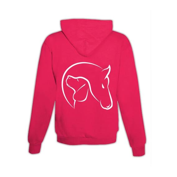 JoyLine Hoodie mit Zipper Horse & Dog Unisex Grösse: L, Farbe: Pink von JoyLine