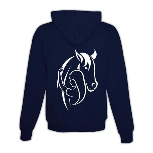 JoyLine Hoodie mit Zipper Horse & Love Unisex Farbe: Dunkelblau, Grösse: M von JoyLine