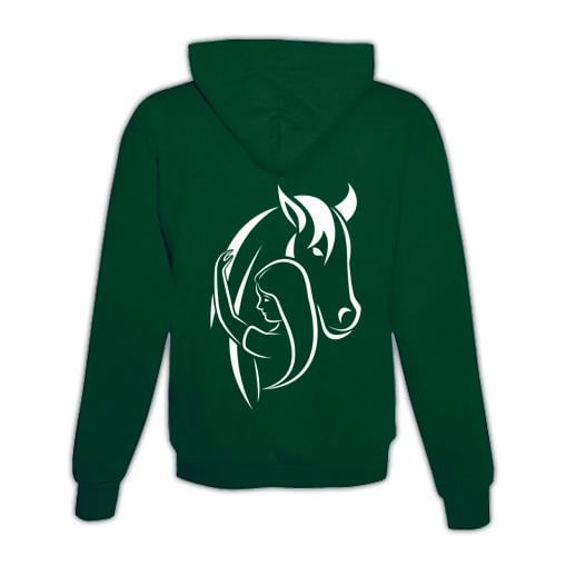 JoyLine Hoodie mit Zipper Horse & Love Unisex Grösse: S, Farbe: Grün von JoyLine