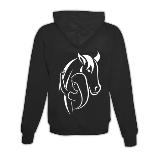 JoyLine Hoodie mit Zipper Horse & Love Unisex Grösse: S, Farbe: Schwarz von JoyLine