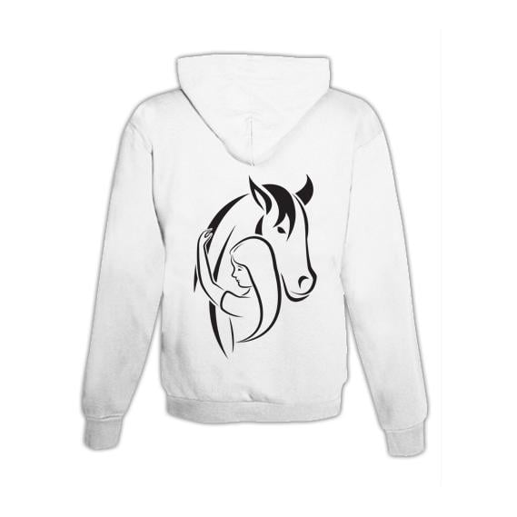 JoyLine Hoodie mit Zipper Horse & Love Unisex Farbe: Weiss, Grösse: M von JoyLine