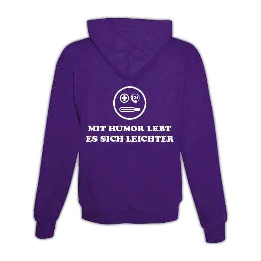 JoyLine Hoodie mit Zipper Humor Unisex Grösse: XXL, Farbe: Lila von JoyLine