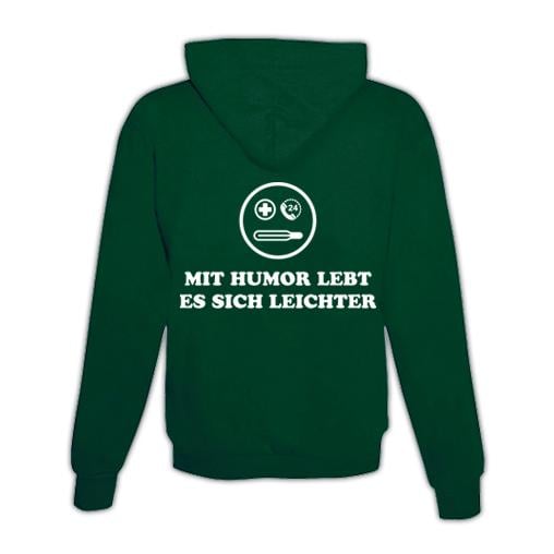 JoyLine Hoodie mit Zipper Humor Unisex Grösse: XXL, Farbe: Grün von JoyLine