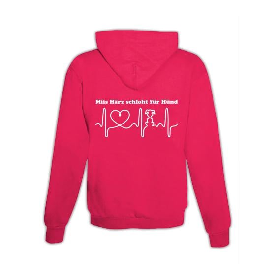 JoyLine Hoodie mit Zipper Hunde Herz Unisex Grösse: L, Farbe: Pink von JoyLine