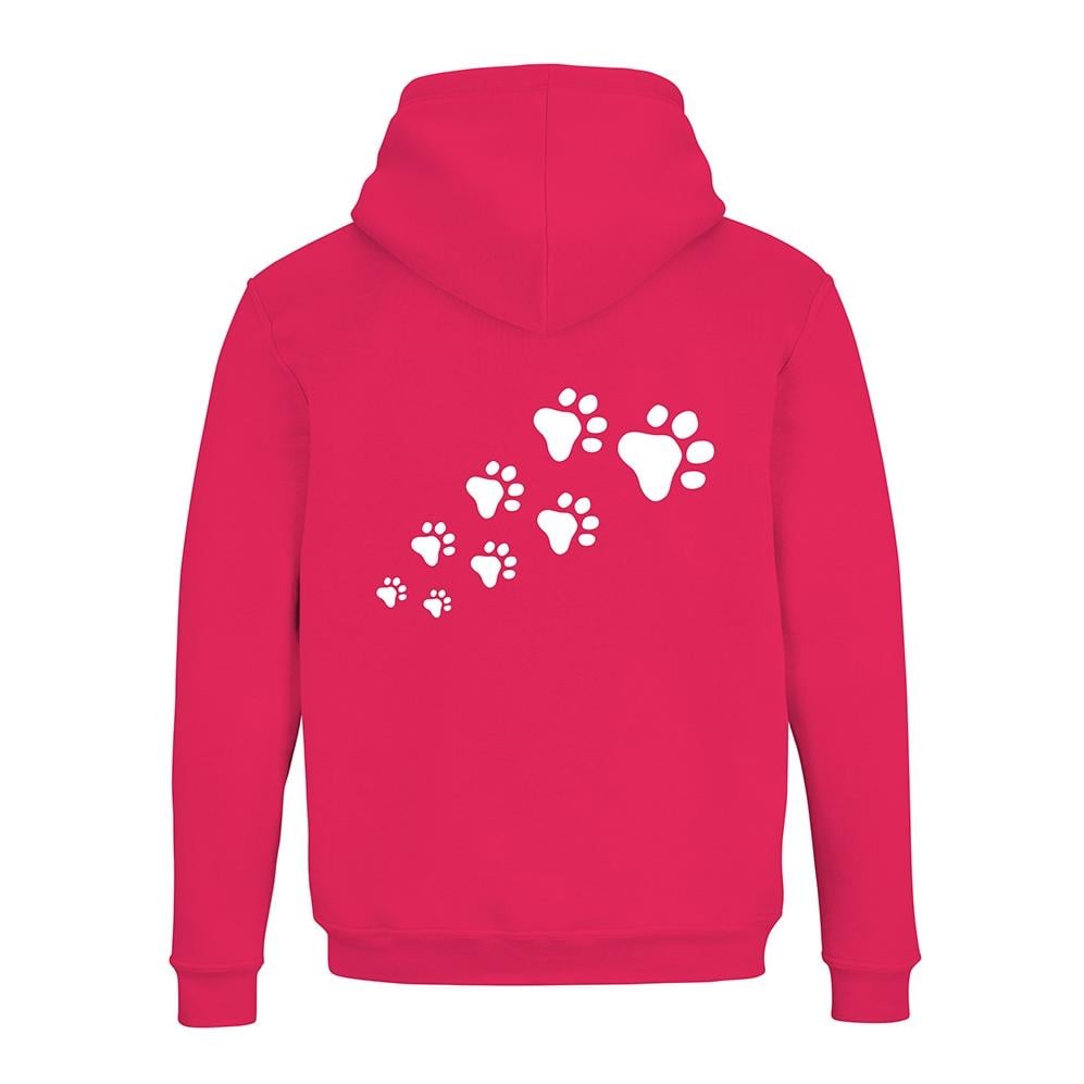 JoyLine Hoodie mit Zipper Hundepfoten Unisex Grösse: M, Farbe: Pink von JoyLine