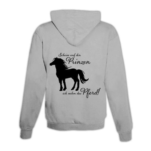 JoyLine Hoodie mit Zipper Ich nehm das Pferd Unisex Farbe: Grau, Grösse: L von JoyLine