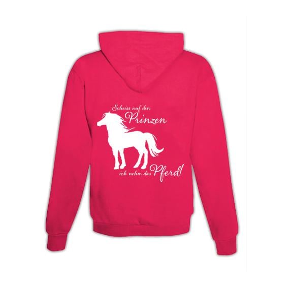 JoyLine Hoodie mit Zipper Ich nehm das Pferd Unisex Grösse: L, Farbe: Pink von JoyLine