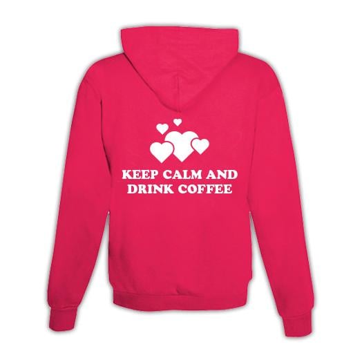 JoyLine Hoodie mit Zipper Kaffee Unisex Farbe: Pink, Grösse: L von JoyLine