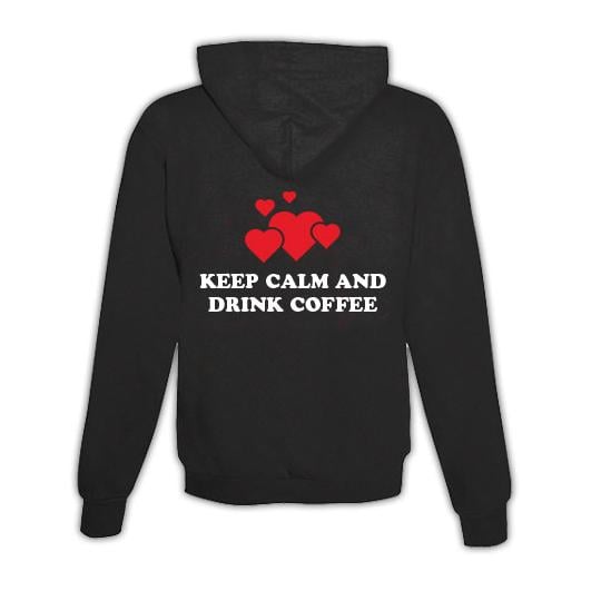 JoyLine Hoodie mit Zipper Kaffee Unisex Grösse: XXL, Farbe: Schwarz von JoyLine