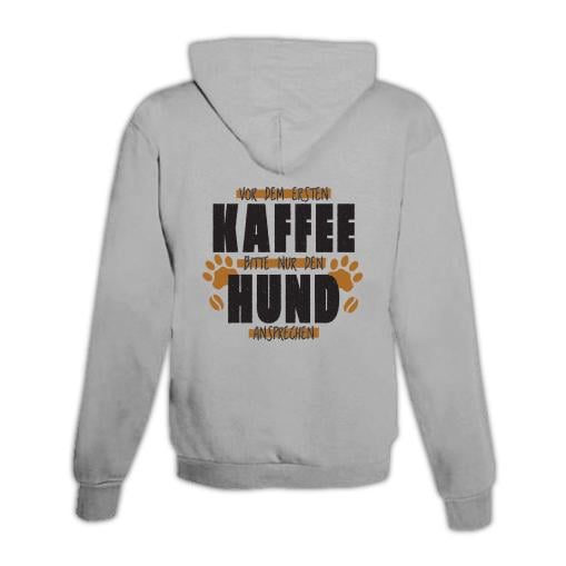 JoyLine Hoodie mit Zipper Kaffee & Hund Unisex Farbe: Grau, Grösse: S von JoyLine