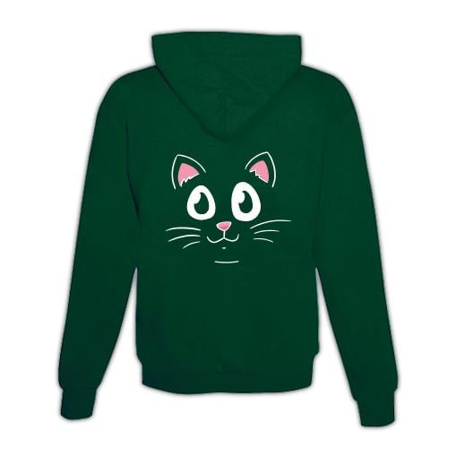 JoyLine Hoodie mit Zipper Katzengesicht Unisex Grösse: S, Farbe: Grün von JoyLine