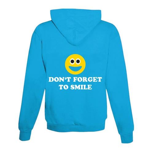 JoyLine Hoodie mit Zipper Keep Smiling Unisex Grösse: XL, Farbe: Hellblau/Türkis von JoyLine